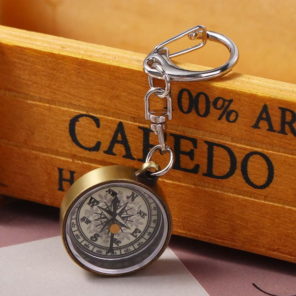 Compass Keychain Mini - Portable Vintage Mini Survival Compass Outdoor