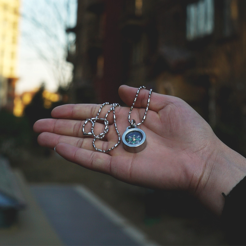 Titanium Alloy/Copper Luminous - Compass Keychain Mini ulasan dan harga