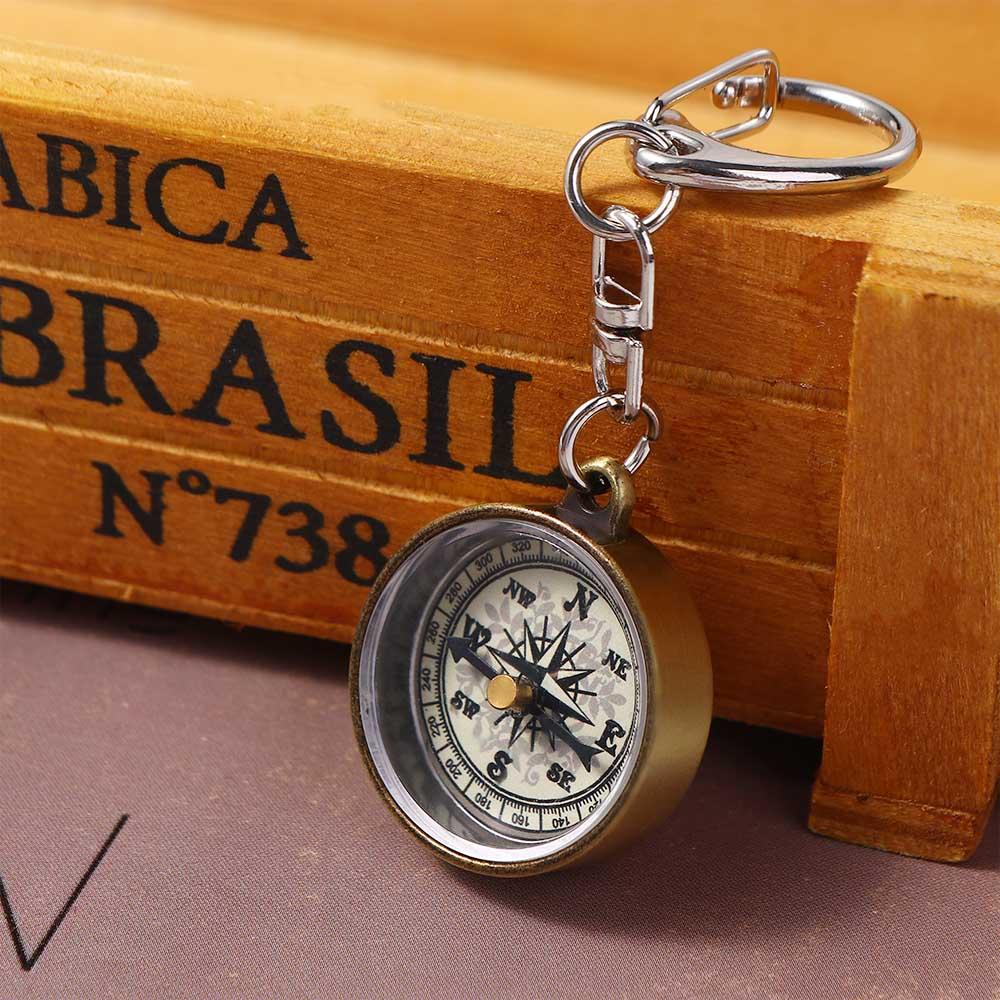 1 PCS Keychain Zinc Alloy Vint - Compass Keychain Mini ulasan dan harga