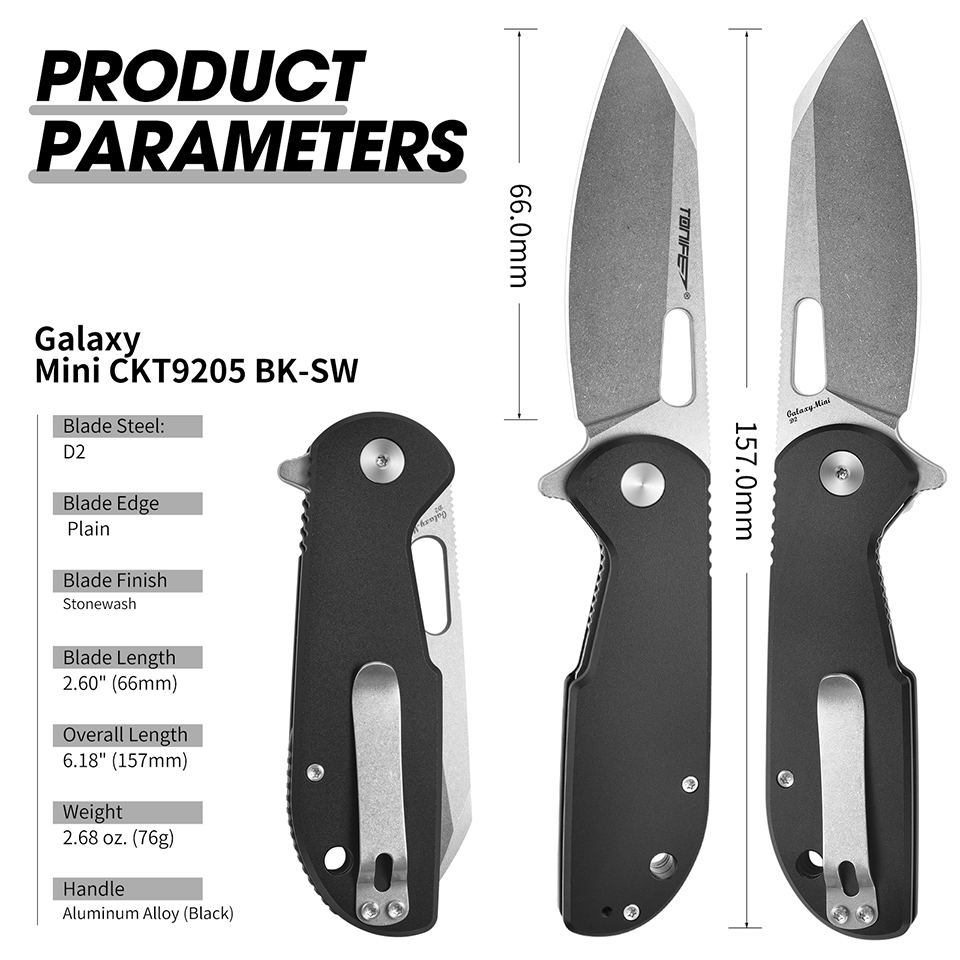 TONIFE Galaxy Mini CKT9205 Fol - Edc Concealed Carry Knife ulasan dan harga